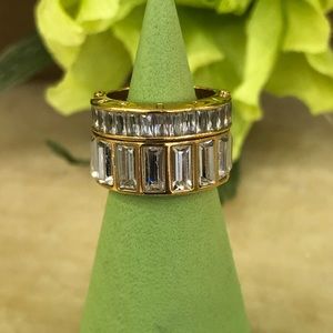 Fabulous CZ diamond band gold plated.